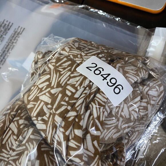 5/$45 Old Navy Dress Women M Medium Brown Geometric Maxi Long Elastic Waist - Picture 10 of 10